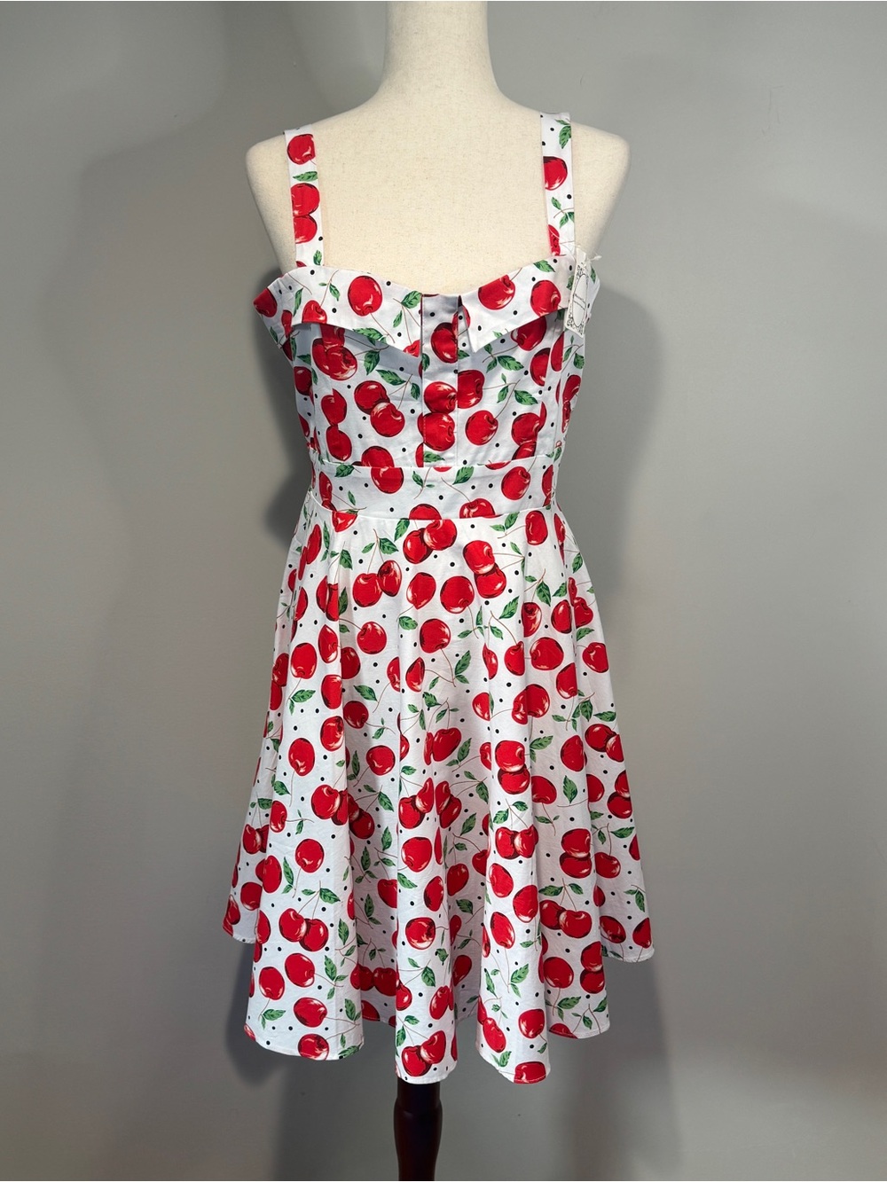 Maggie Tang NWT Cherry Print Fit & Flare Dress Rockabilly Retro Pinup XL